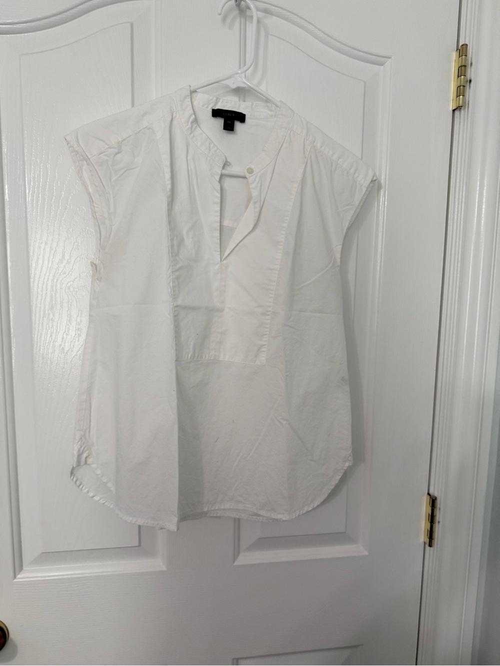 Jcrew Casual White Short-Sleeve Popover Shirt